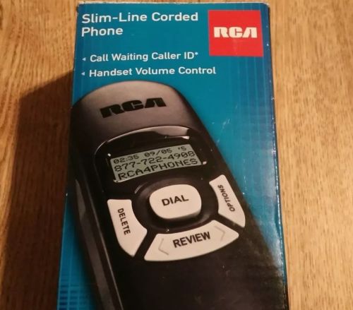 RCA RCA-1104-1BKGA Trimline Caller ID Phone Desk/Wall Mount Black