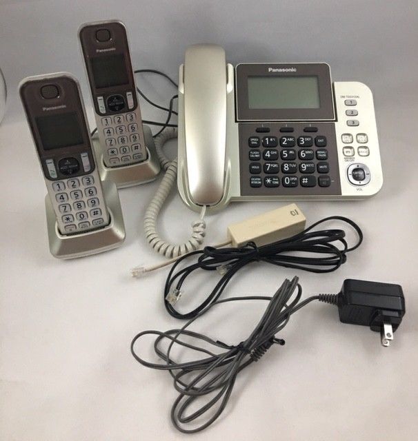 Panasonic KX-TGF352N Corded / Cordless 2 Handset Landline Telephone EUC