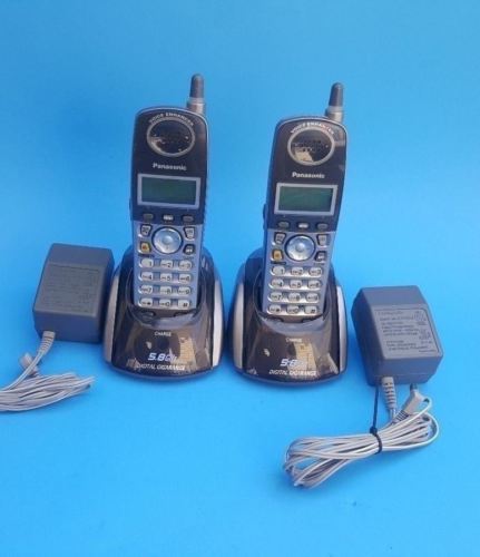 Lot of (2) Panasonic KX-TGA542M Cordless Phone Handsets w/ Base Charger