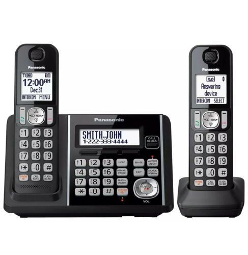 Panasonic DECT 6.0 2 Handsets Cordless Phone Digital Answering Machine System