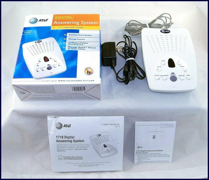 AT&T 1719 Digital Answering System Call Screening Remote Access Time/Day Stamp