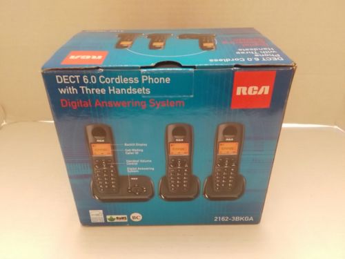 RCA DECT 6.0 Cordless Phone w/ Caller ID, 3HS, 10 Ringtones RCA-2161-3BKGA