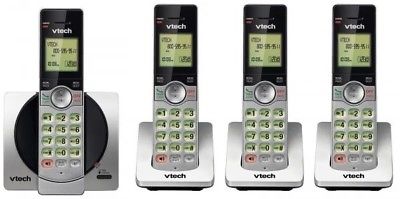 VTech CS6919-4 DECT 6.0 Cordless Phone with 4 Full Duplex Handsets - Silver