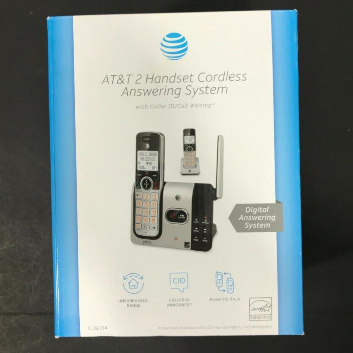 AT&T CL82214 2 Handset Cordless Answering System Caller ID Push to Talk