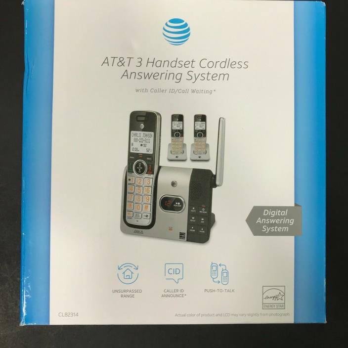 AT&T CL82314 3 Handset Cordless Answering System Caller ID Push to Talk