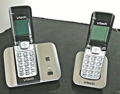 Telephone Cordless Phone Vtech Digital Expandable System Voice LCD Model CS 6519