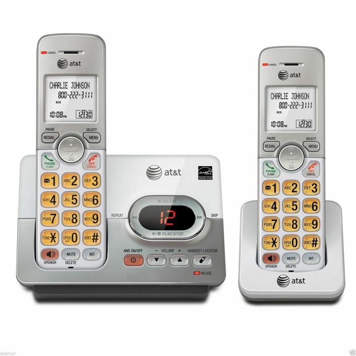AT&T DECT 6.0 2-Handset Cordless Home Phone Digital Answering System