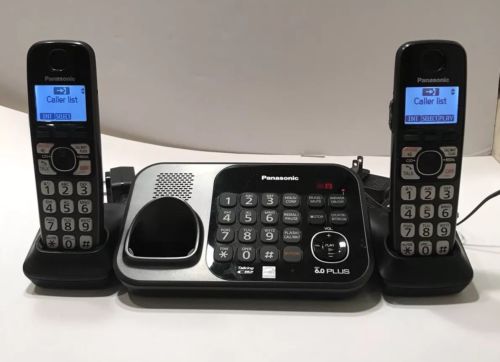 PANASONIC KX-TG4741B DECT 6.0 PLUS CORDLESS PHONE SYSTEM w/Extra Handset Works!