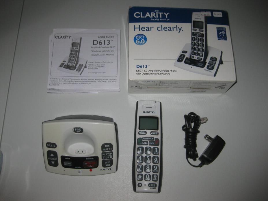 Clarity D613 Amplified Cordless Phone with Digital Answering Machine DECT 6.0