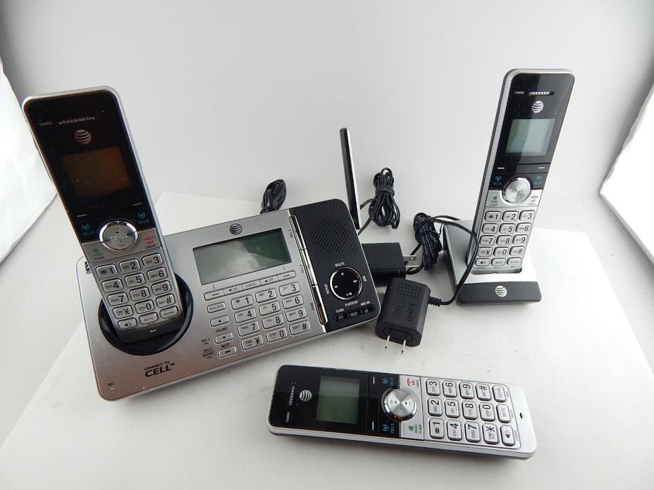 AT&T TL96456 DECT 6.0 Cordless Phone Main Base & 3 Handsets - Tested - FREE SHIP