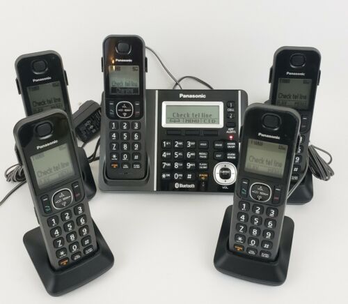 Panasonic KX-TGF370 Cordless Phone System Answering Machine 5 Handset Telephone