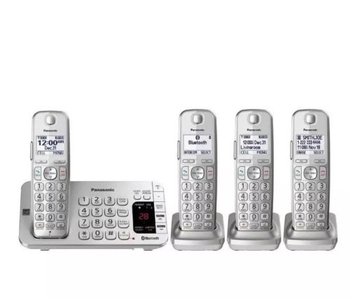 Panasonic Link2Cell Bluetooth Cordless Phone w/ Large Keypad- 4 HS - KX-TGE474S