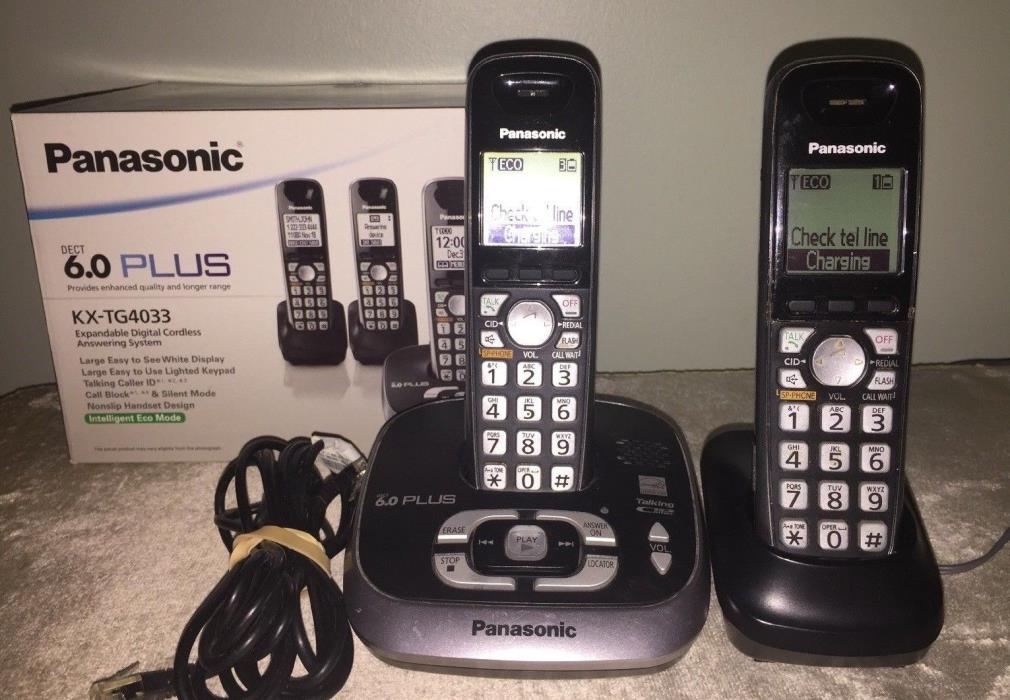 Panasonic KX-TG4033 6.0 PLUS Digital Cordless Phones & Answering System