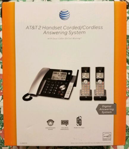 AT&T 2 Handset Corded/Cordless Answering System With Dual Caller ID/Wait CL84215