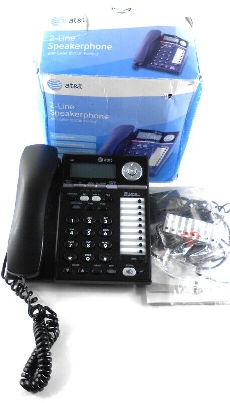 AT&T 993 2 Line Office Business CID Speakerphone Conference Headset Jack Phone