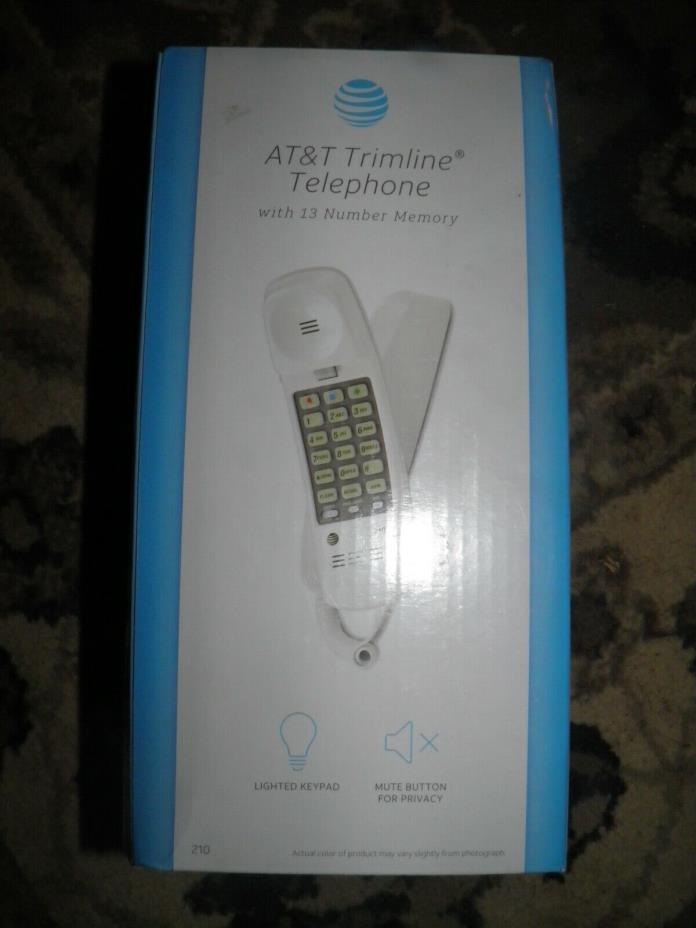 AT&T 210 Basic Trimline Corded Phone Wall-Mountable White 210WH NEW BEST SELLER