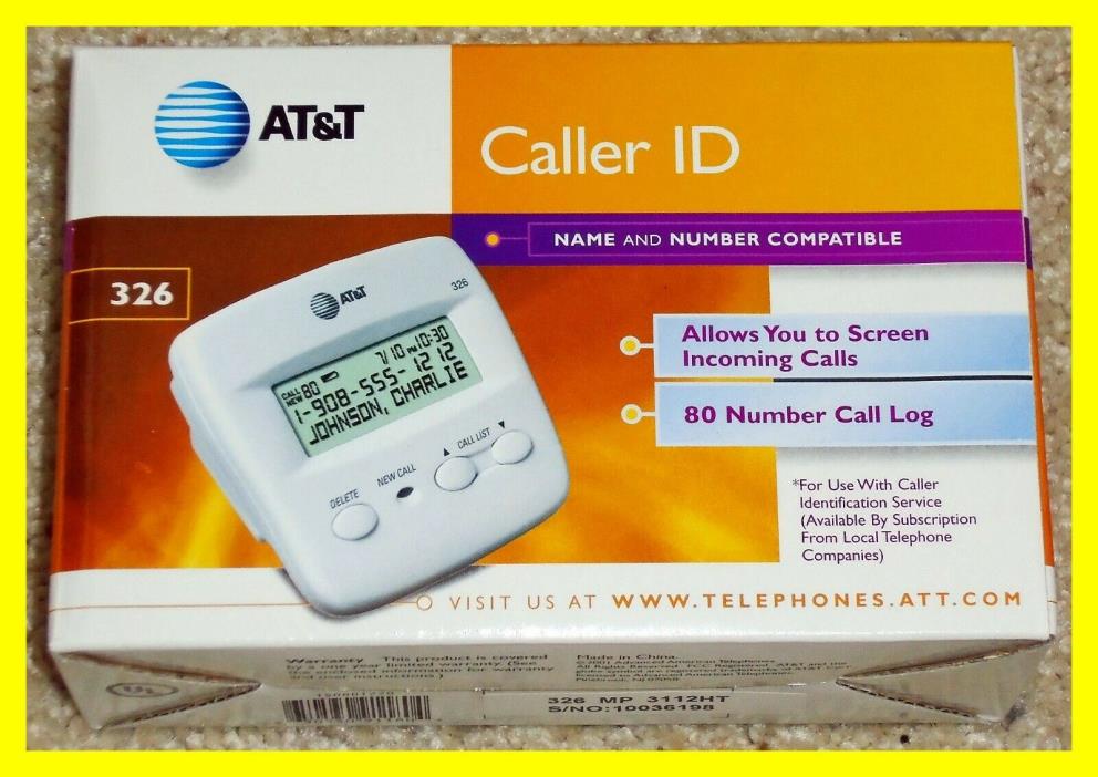 AT&T #326 Caller ID Name and Number Display | White | BRAND NEW ~ UNUSED IN BOX