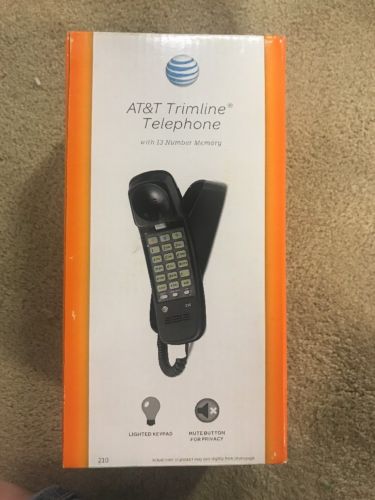 AT&T TRIMLINE 210 Corded Phone New In Open Box Keypad Dial - Black