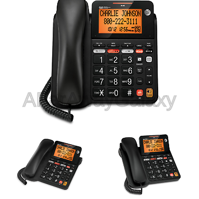 AT&T CD4930 Corded Phone with Answering System and Caller ID, Black 1 Pack
