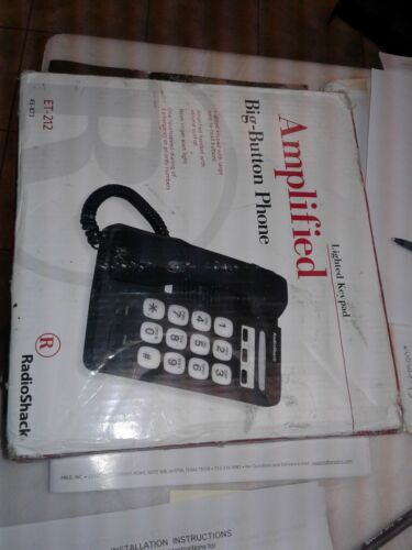 Big Button Phone, Amplified Receiver, White, Radio Shack. New .  box shows wear