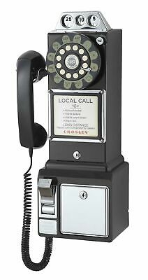 Crosley CR56-BK 1950's Payphone with Push Button Technology Black