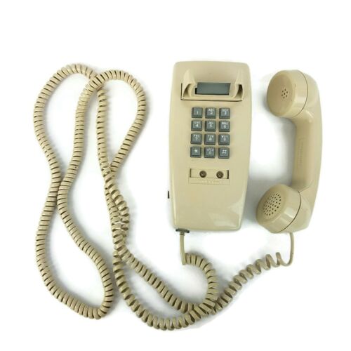 Vintage Premier Wall Phone Telephone Push Button Model 2554 Retro 90's Beige