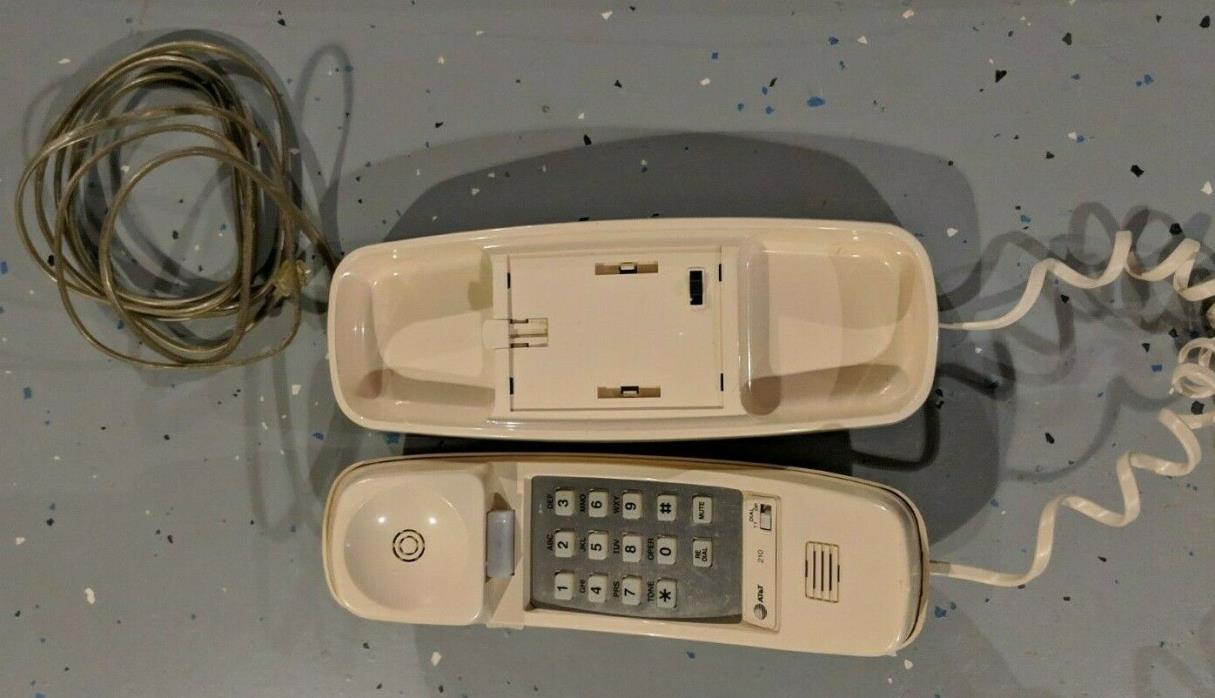 AT&T Corded Home Desk or Wall Mount Landline Phone Telephone Handset Almond