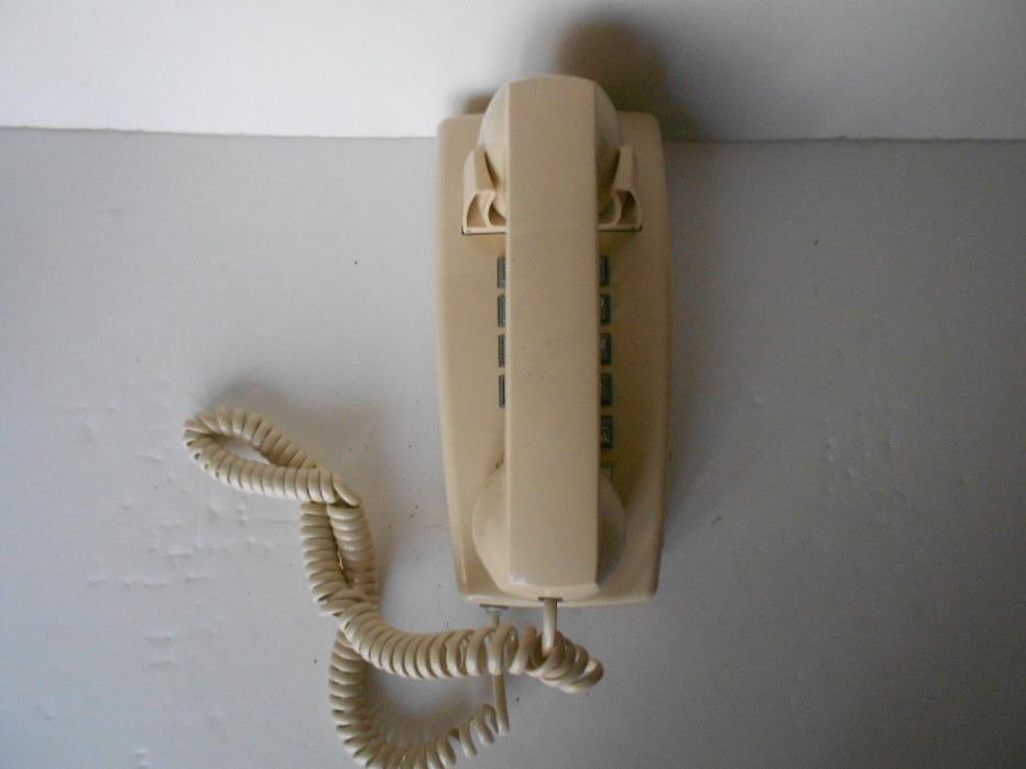GTE Retro Beige Push-Button Wall Mount Telephone Vintage-Style Corded Phone