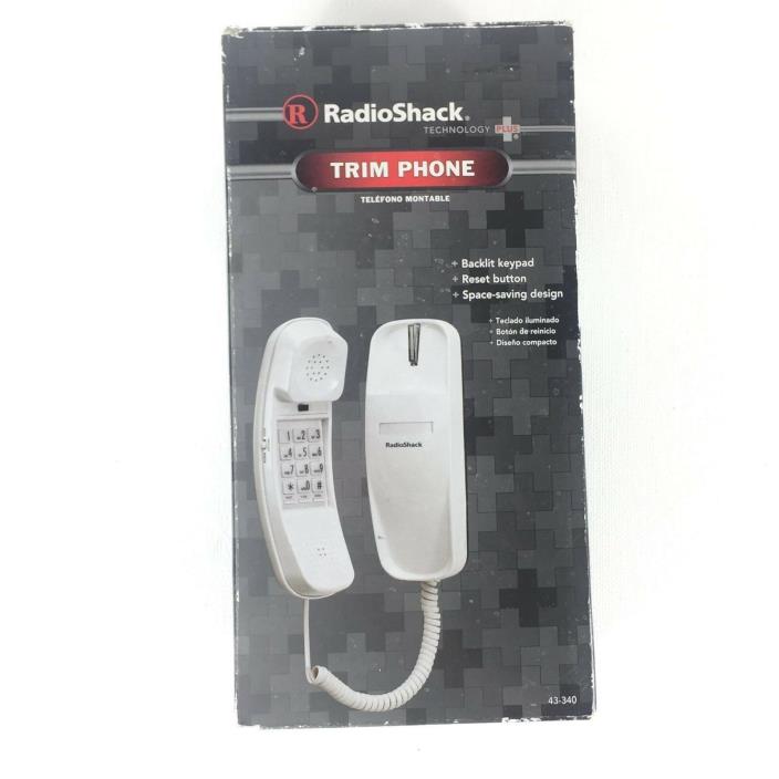 Radio Shack Trim Phone Classic White Corded Technology Plus 4300340 EUC