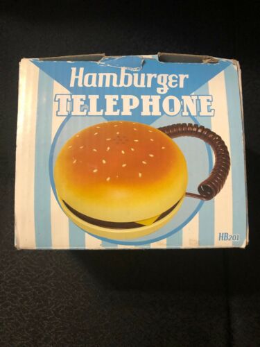 Novelty Hamburger Cheeseburger Burger Shape Home Desktop Corded Phone Telephone