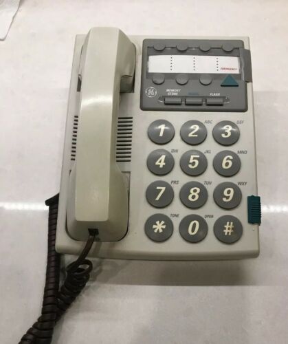 GE Large Button Telephone Model 2-9267A Memory & speed dial WALL & DESK PHONE