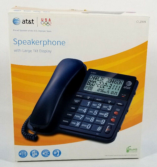 AT&T CL2940 Corded Speaker Telephone with LCD Display Caller ID/Call Wait Black