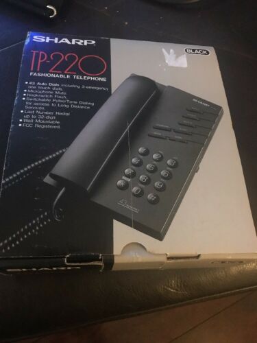 Vintage New Sharp Phone TP-220 Auto-Dial Telephone Black