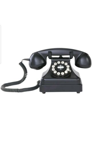 Crosley CR62-BK Kettle Classic Push Button Technology Desk Phone - Black