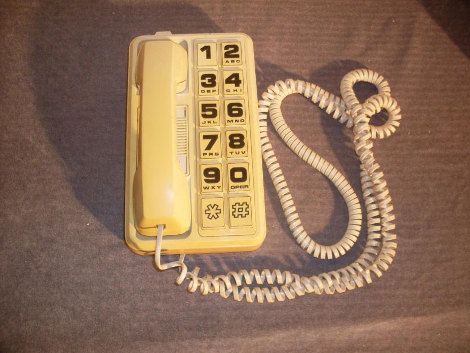 Vintage Big Button Corded Telephone. Radio Shack, ET-202, Model #43-345