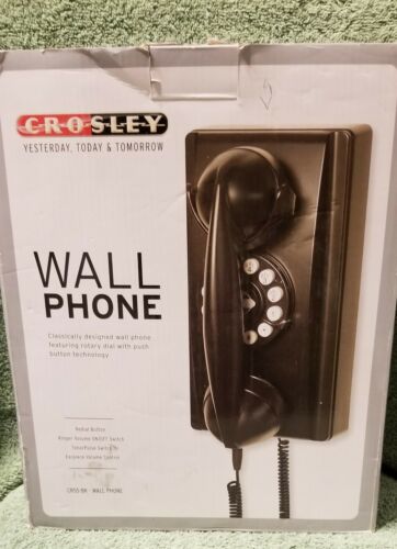 Crosley Wall Phone Push Button Technology Stylish Retro Vintage Look Tone Pulse
