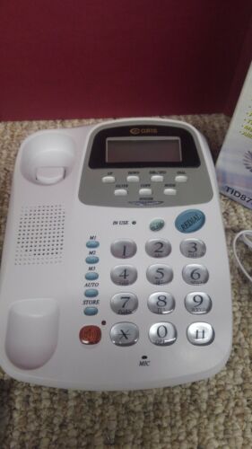 NEW CURTIS CORDED PHONE LARGE BUTTON SPEAKERPHONE LARGE LCD DISPLAY TID875