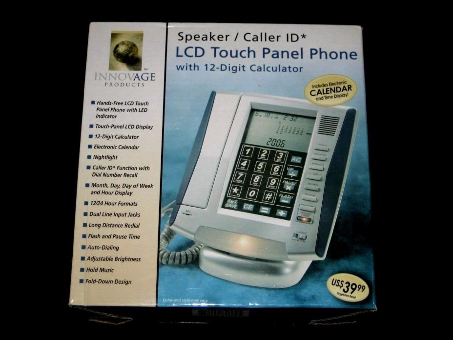 Innovage Corded LCD Touch Panel Phone  SPEAKER / CALLER ID NIB Silver / Gray