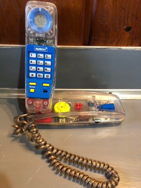 Vintage 1980's Alaron Transparent Clear Push Button Telephone wLighted Keypad