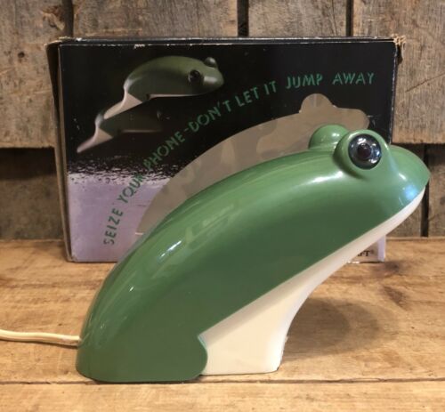 Vintage Land Line GREEN FROG Phone With Original Box Davidcraft