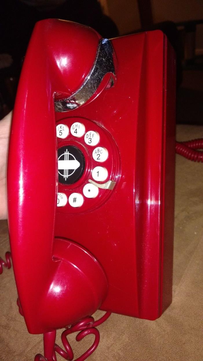 Vintage Style Crosley Model CR55 Red Push Button Wall Mountable Phone