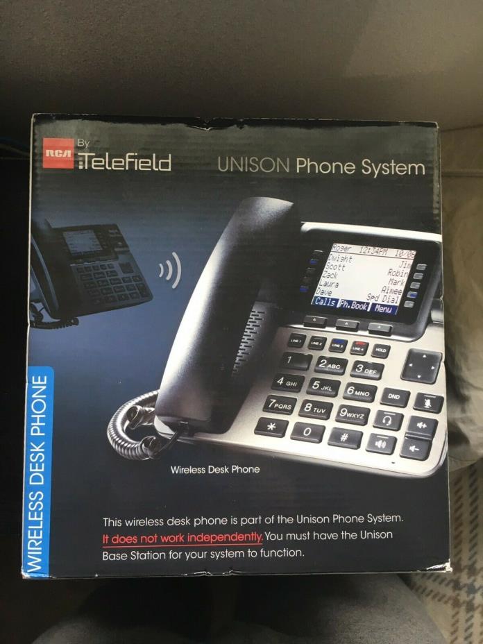 RCA TELEFIELD Unison 4-Line SMB Wireless Desk Phone REQUIRES BASE - RCA-U1100