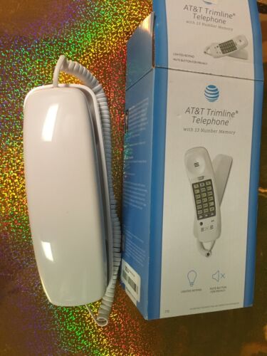 AT&T 210 Basic Trimline Corded Phone No AC Power Wall Mount White New