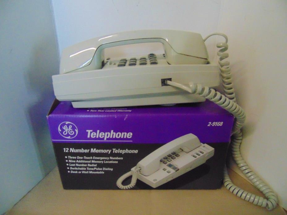 GE Memory Telephone Desk or Wall Mountable 12 Number #2-9168 TESTED/WORKS