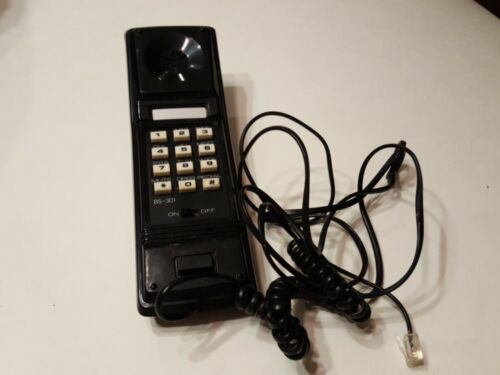 VIntage Black Telephone Fisher & Co Push Button Cord & Phone Receiver No base