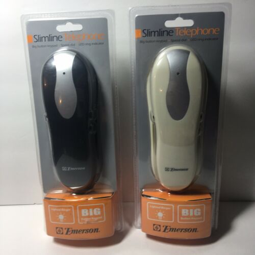 Emerson EM2116 Slimline Wall Desk Telephone Lot of 2 Corded