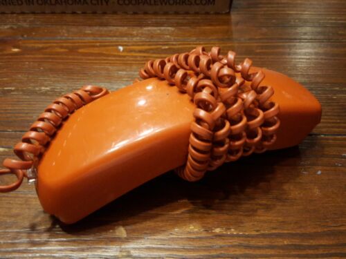 VIntage Trimline Orange Bell Telephone Western Electric Push Button Cord No base