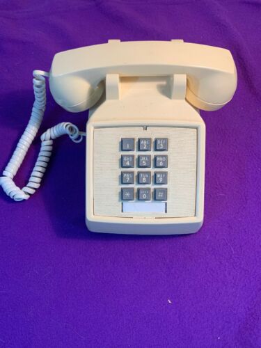 ITT Telephone Desk Phone 2500 15 MBA-20 Vintage Ash Beige Tested And Working