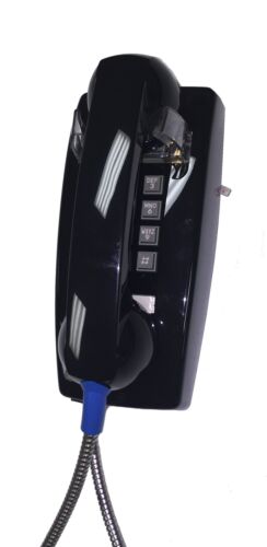 New Cortelco 2554-ARC-BK 255400ARC20M Wall Phone w/Armored Cord