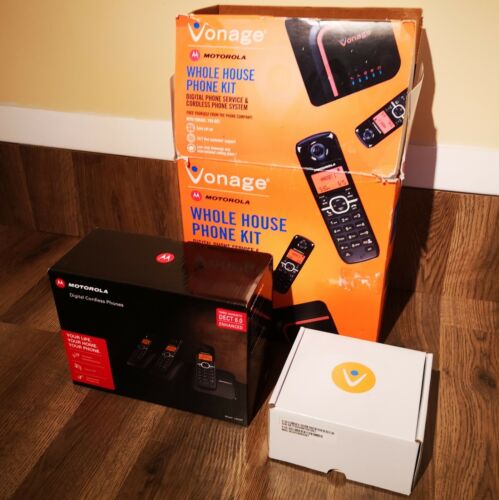 Vonage Motorola Whole House Phone Kit, Solution Adapter + Cordless System, New